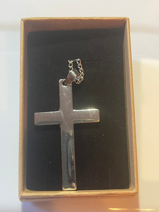 mens cross chain necklace with box