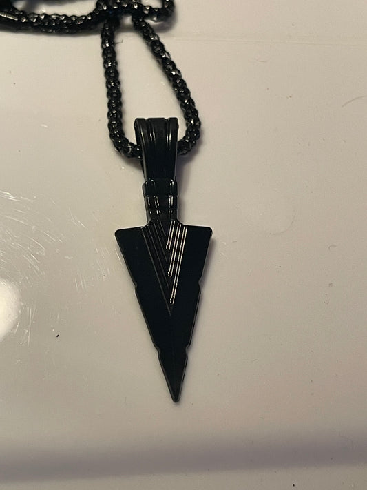 mens black arrow necklaces