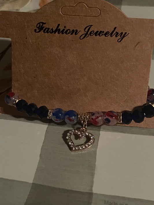 multicolor Diamond heart bracelet