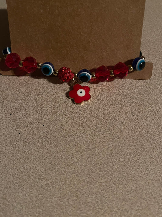 red flower bracelet