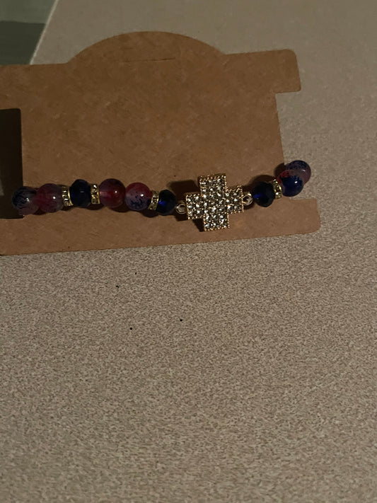 Multiple color cross bracelet